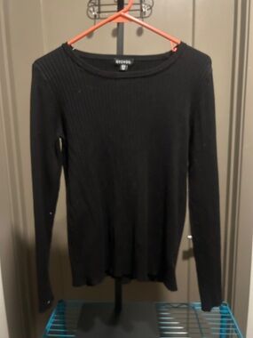 a new day Black Ribbed Long Sleeve Tee